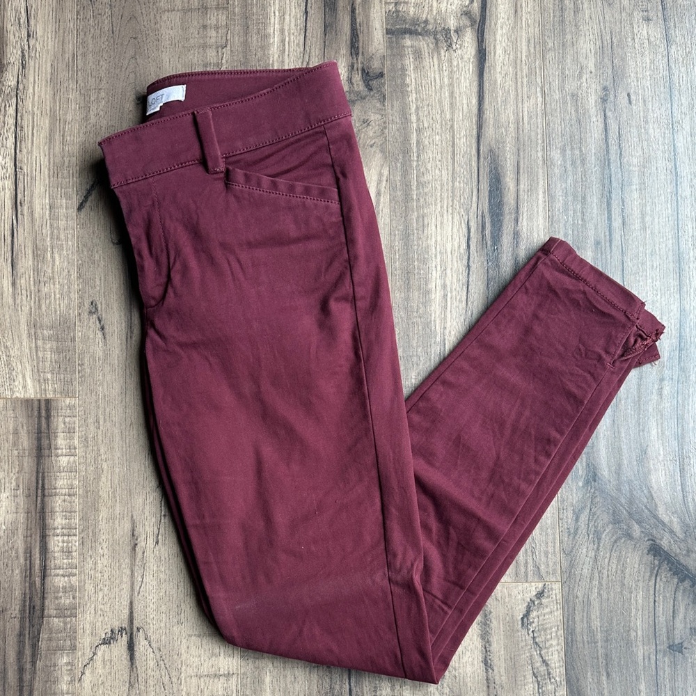 The Loft Marisa 2P burgundy pants